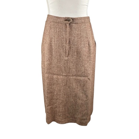 Vintage H. R. Roberts Womens Tweed Midi Skirt Wool Size 13 Pleated Heritage - Picture 4 of 5
